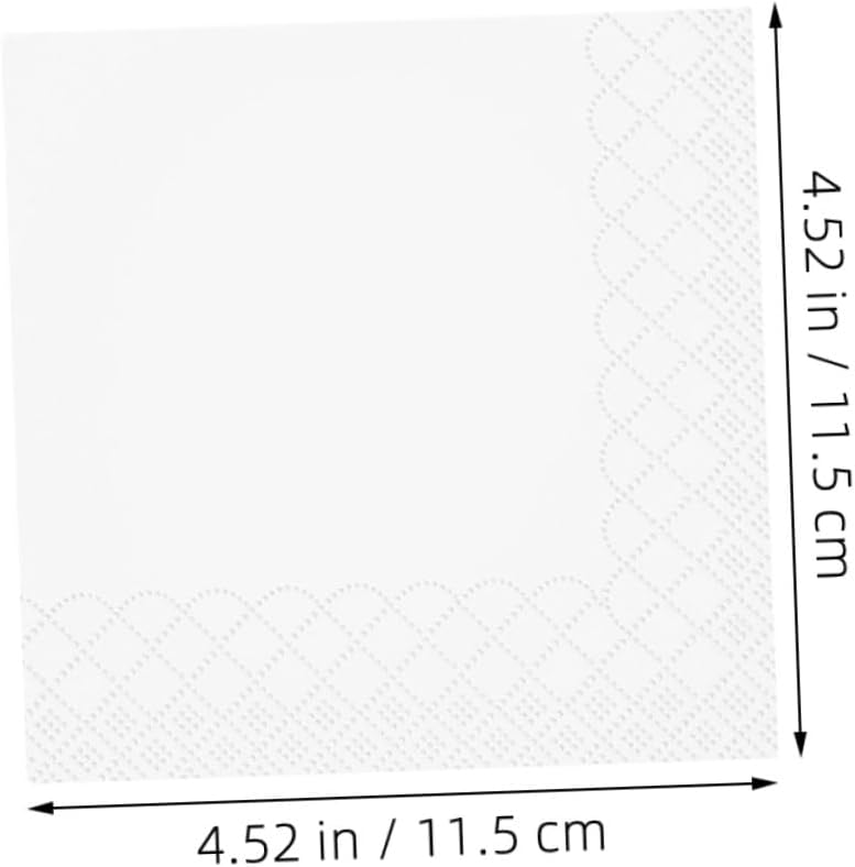 مناديل بيضاء زخرفية يمكن التخلص منها 100 ورقة حواف مهدبة بالجملة لحفلات الزفاف والفنادق والمطاعم - Image 2